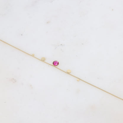 Bracelet - orné de cristaux de Swarovski® PP20 - Fuchsia - Diamètre du cristal: 0,5 cm
