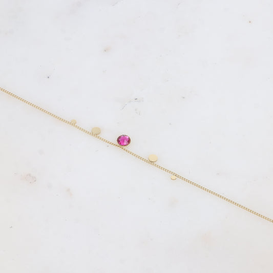 Bracelet - orné de cristaux de Swarovski® PP20 - Fuchsia - Diamètre du cristal: 0,5 cm