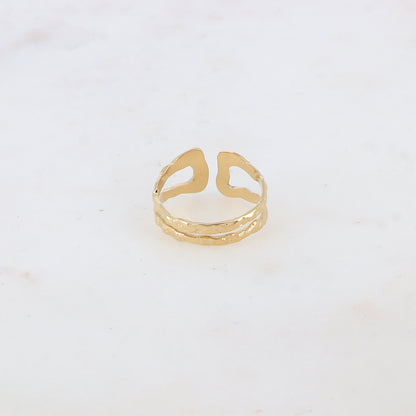 Bague martelée double rangs ajustable