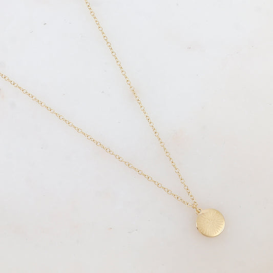 Collier avec pendentif rond motif étoile (40+5CM)