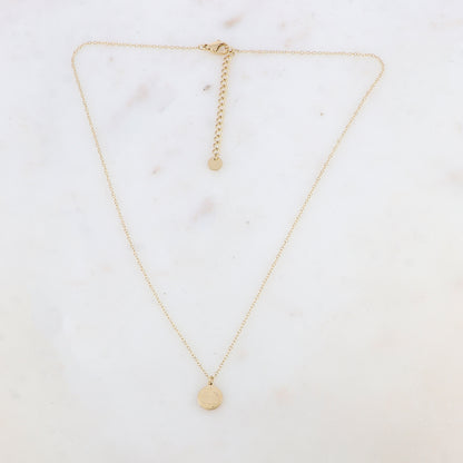 Collier avec pendentif rond motif étoile (40+5CM)