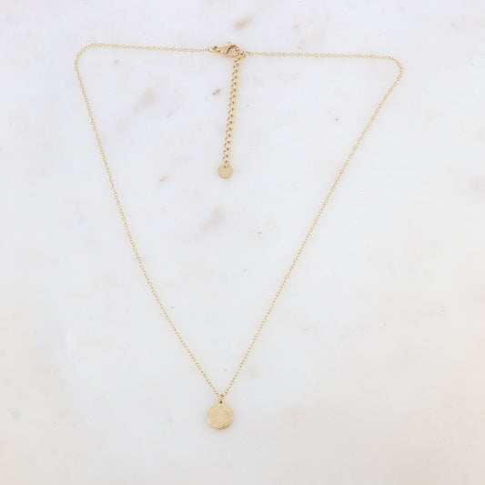 Collier avec pendentif rond motif étoile (40+5CM)