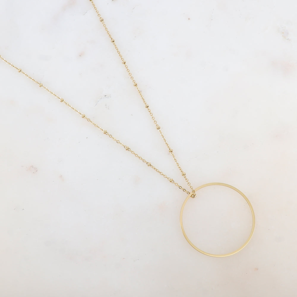 Sautoir avec pendentif anneau (60+5CM)