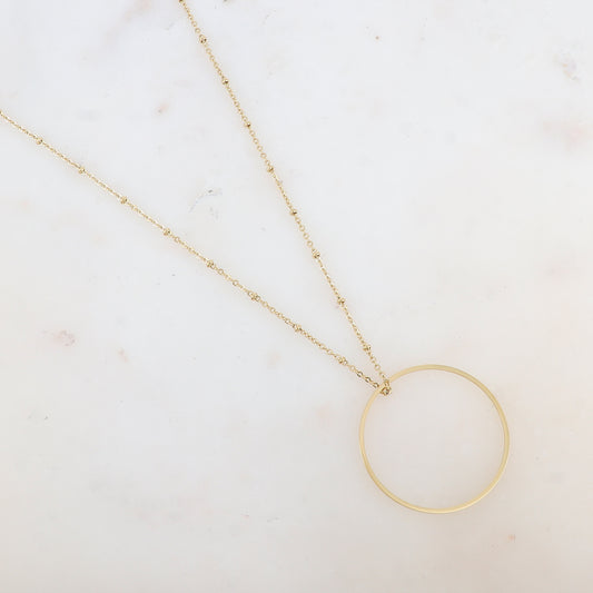 Sautoir avec pendentif anneau (60+5CM)