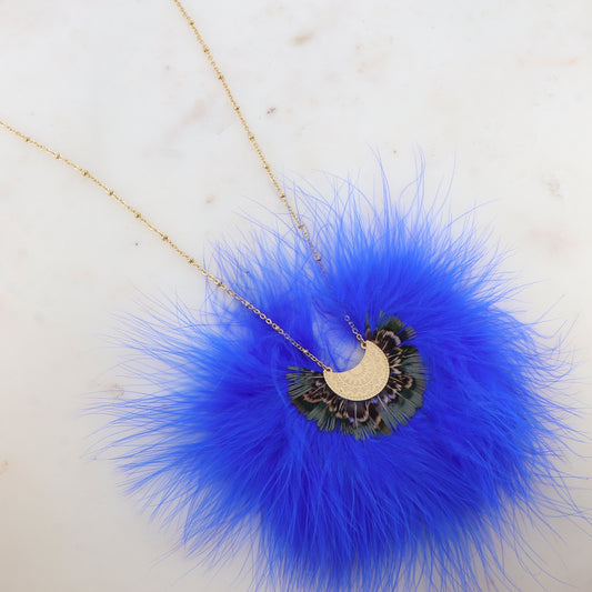 Sautoir avec pendentif plume (60+5CM)