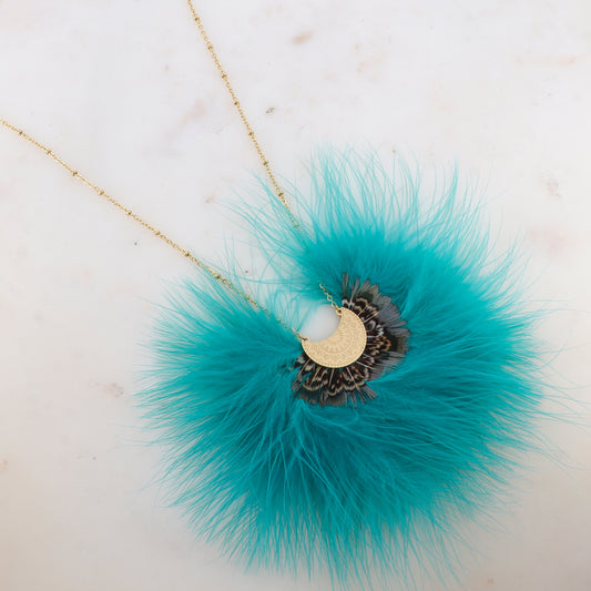 Sautoir avec pendentif plume (60+5CM)