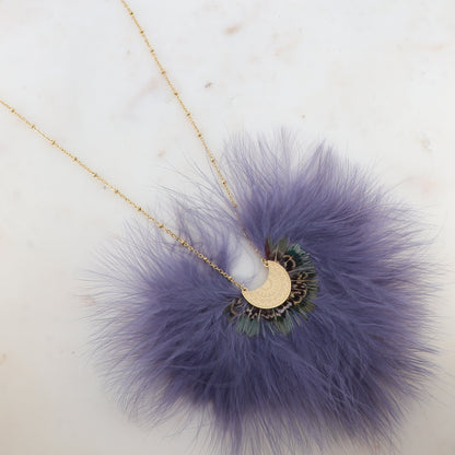 Sautoir avec pendentif plume (60+5CM)