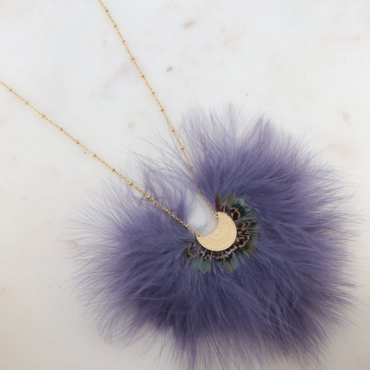 Sautoir avec pendentif plume (60+5CM)