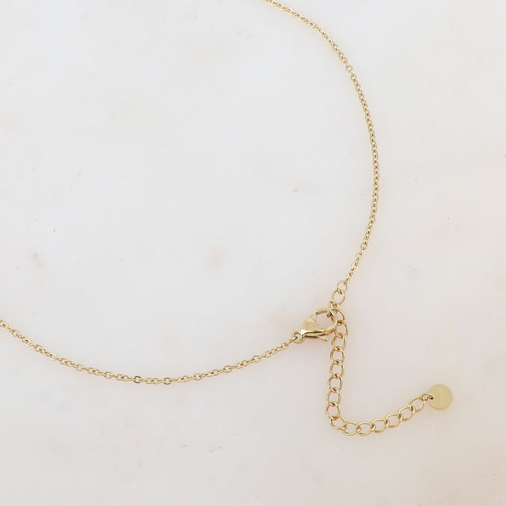 Sautoir avec pendentif rond texturé et pampille étoile (85+5CM)