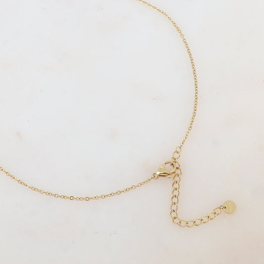 Sautoir avec pendentif rond texturé et pampille étoile (85+5CM)