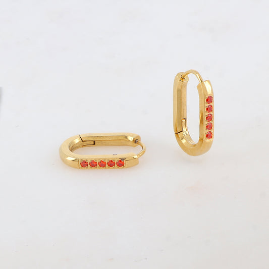 Créoles avec strass 1,2 X 2 CM