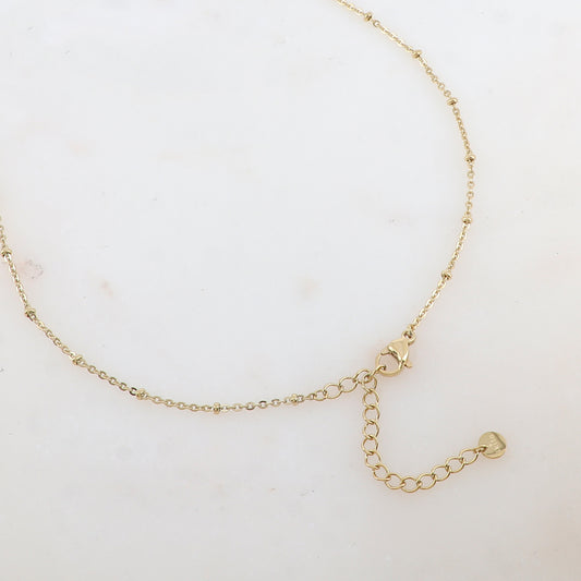 Sautoir avec pendentif cœur lisse avec effet miroir et bombé, pampille, étoile, 3 chaînes tombantes (65+5CM)