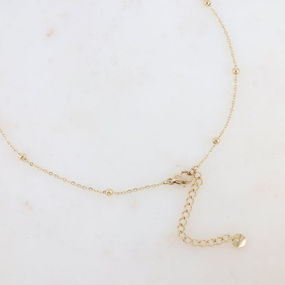 Sautoir avec pendentif anneau style bombé, pampille étoile (85+5CM)