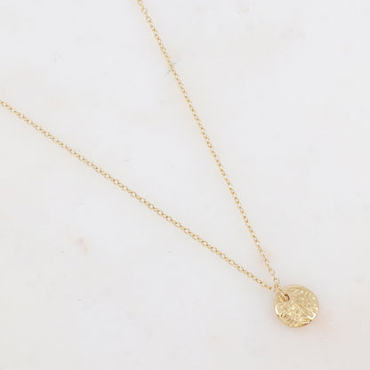 Collier avec pendentif rond martelé (40+5CM)