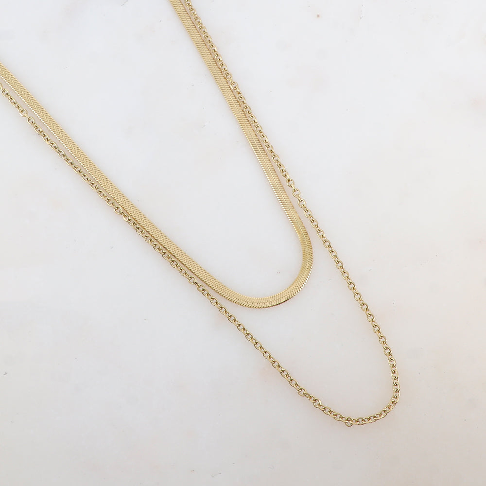 Collier trois rangs avec maille miroir (40/55+5CM)