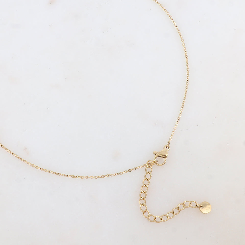 Collier avec pendentif anneau et perle d'eau douce