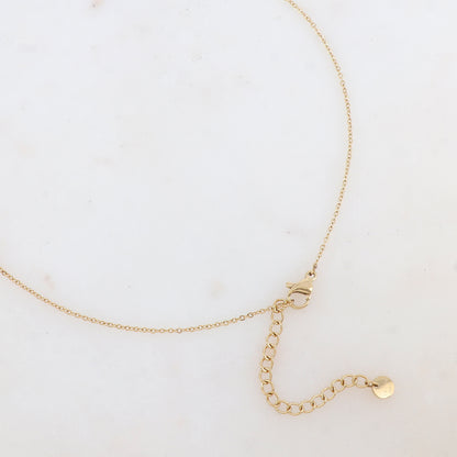 Collier avec pendentif anneau et perle d'eau douce