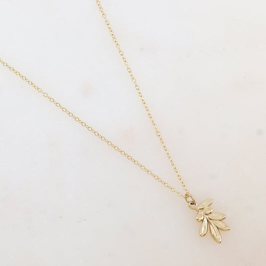 Collier avec pendentif embelli de feuilles (40+5CM)