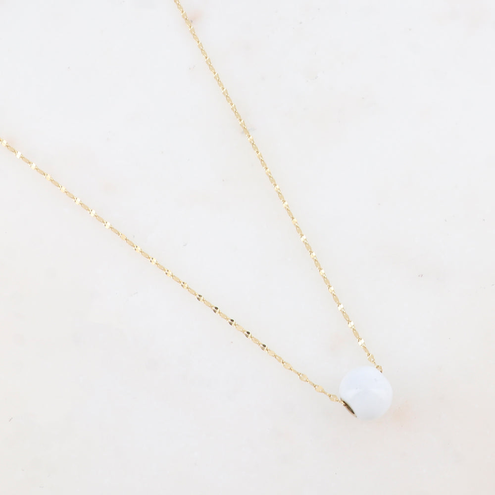 Collier avec pendentif boule émaillé (effet miroir) (40+5CM)