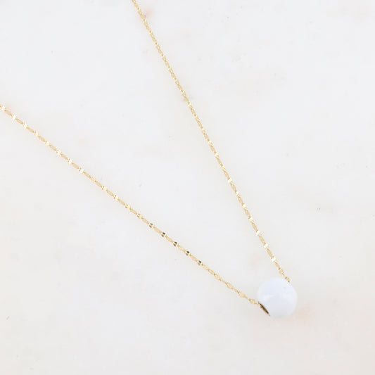 Collier avec pendentif boule émaillé (effet miroir) (40+5CM)