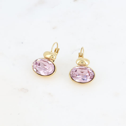 Boucles dorées - ornées de cristaux de Swarovski® - Light amethyst