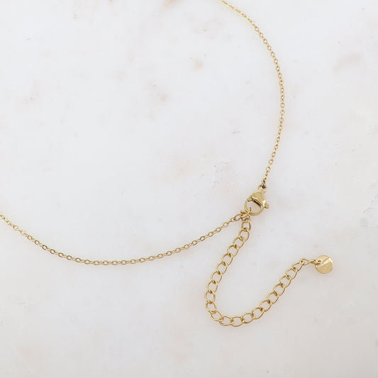 Collier avec pendentif 3 chaînes tombantes, pampilles géométriques lisses et martelées (39+7CM)