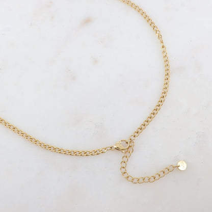 Collier en maille, perles d'eau douce (42+5CM)
