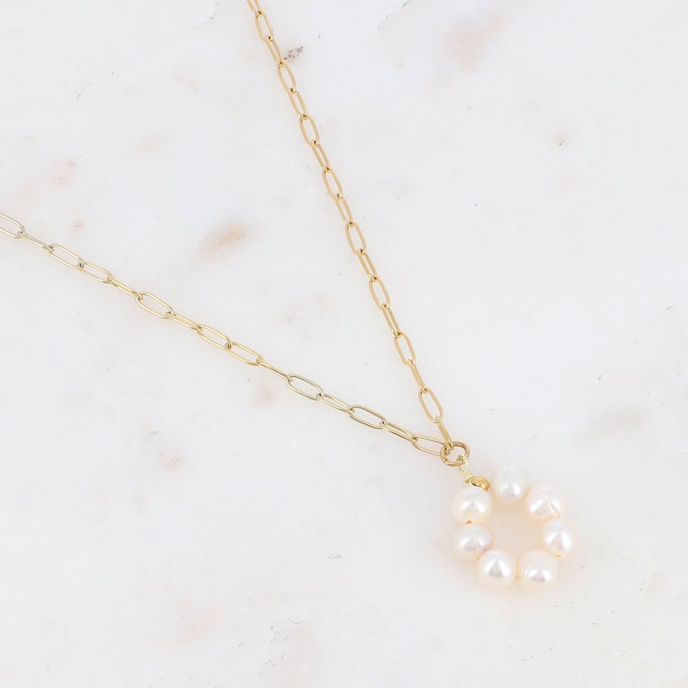 Collier avec perles d'eau douce (45+7CM)