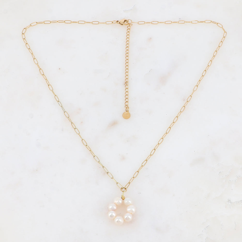Collier avec perles d'eau douce (45+7CM)