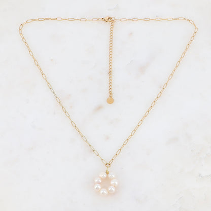 Collier avec perles d'eau douce (45+7CM)
