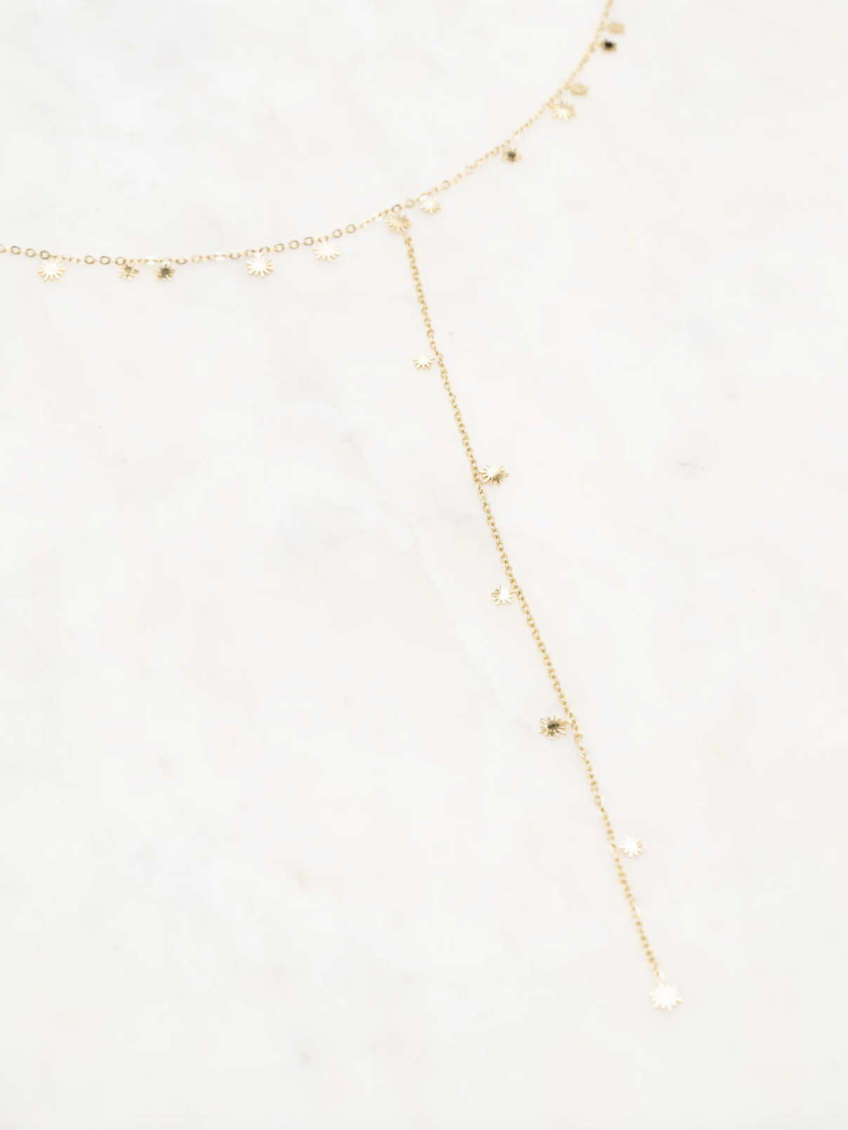Collier Y avec petits soleils (38/13+7CM)