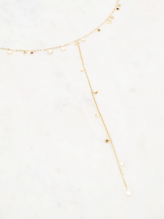 Collier Y avec petits soleils (38/13+7CM)