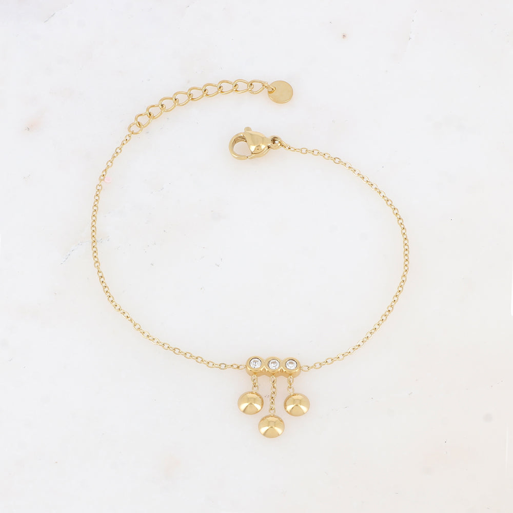 Bracelet avec chaînes, cœurs et strass