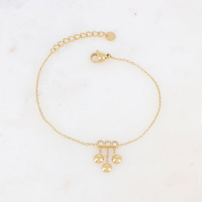 Bracelet avec chaînes, cœurs et strass