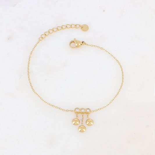 Bracelet avec chaînes, cœurs et strass