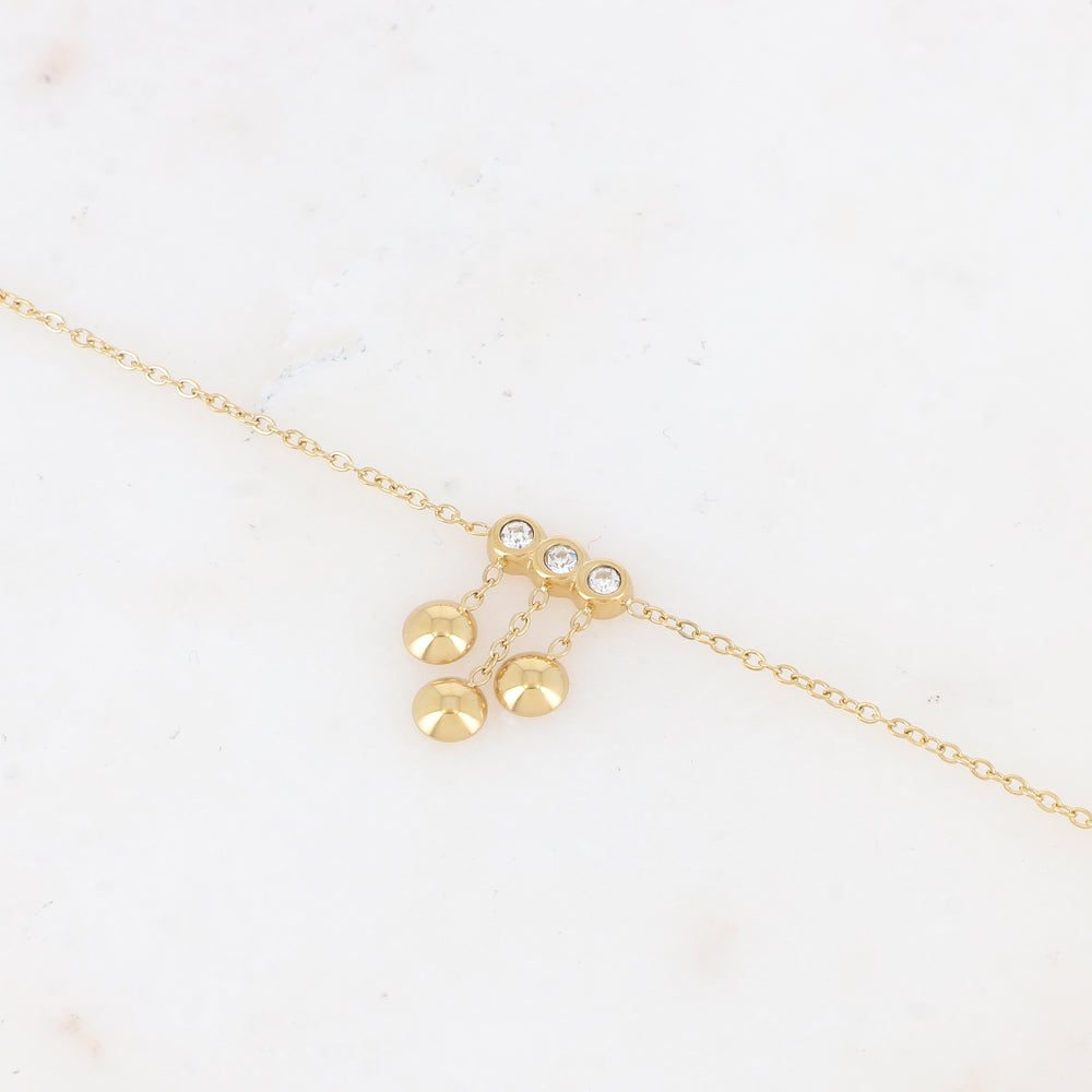 Bracelet avec chaînes, cœurs et strass