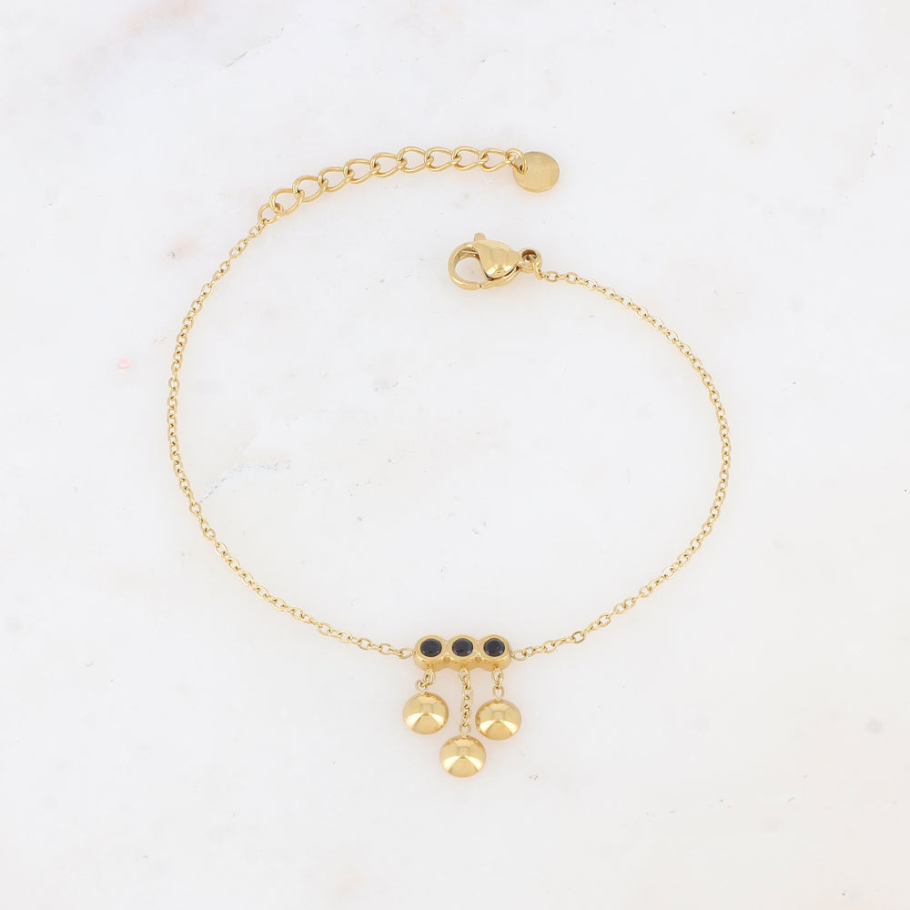 Bracelet avec chaînes, cœurs et strass