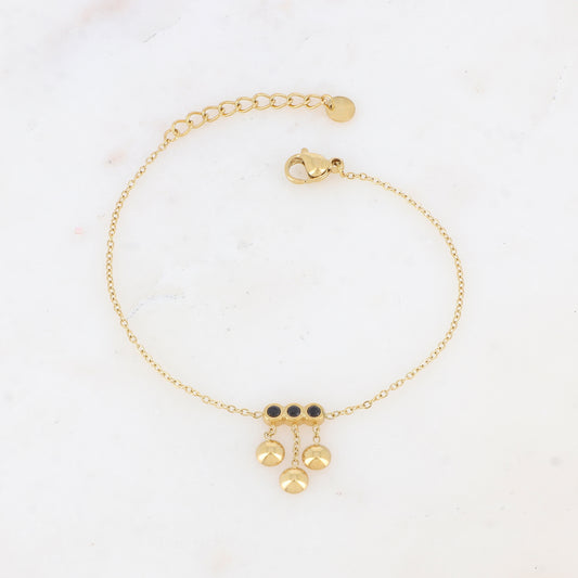 Bracelet avec chaînes, cœurs et strass