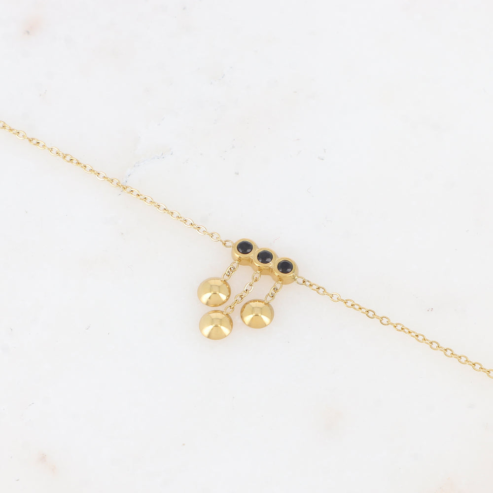 Bracelet avec chaînes, cœurs et strass