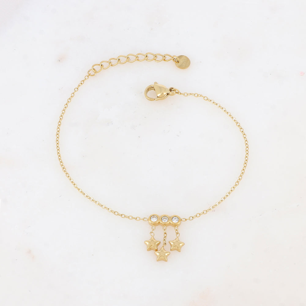 Bracelet avec chaînes, cœurs et strass