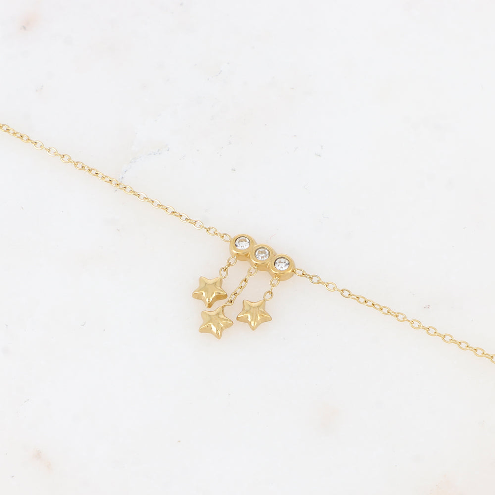Bracelet avec chaînes, cœurs et strass