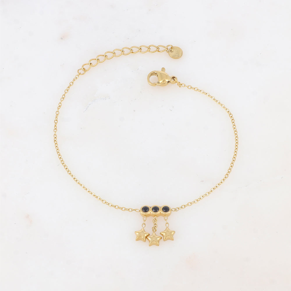 Bracelet avec chaînes, cœurs et strass
