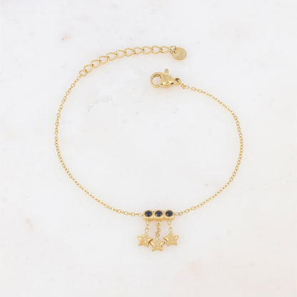 Bracelet avec chaînes, cœurs et strass