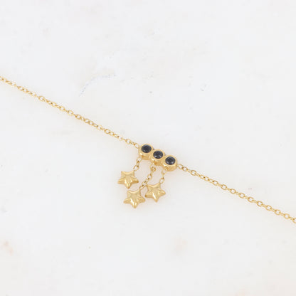 Bracelet avec chaînes, cœurs et strass