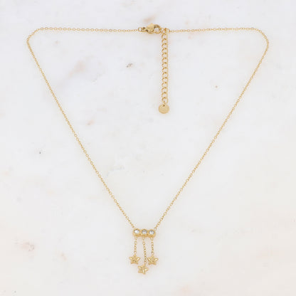 Collier avec chaînes, rondes et strass (38+5CM)