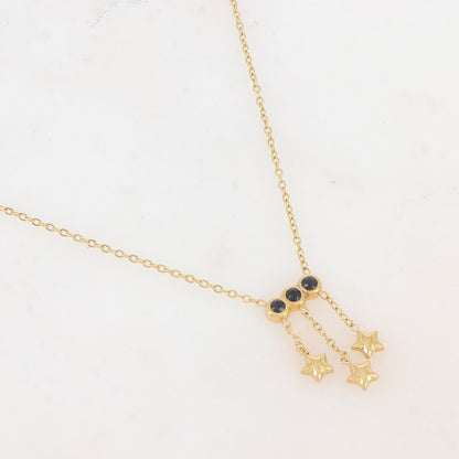 Collier avec chaînes, rondes et strass (38+5CM)
