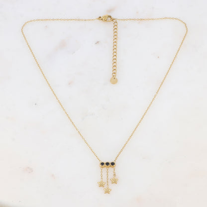 Collier avec chaînes, rondes et strass (38+5CM)