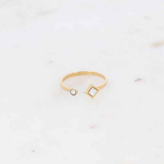Bague avec deux oxyde de zirconium