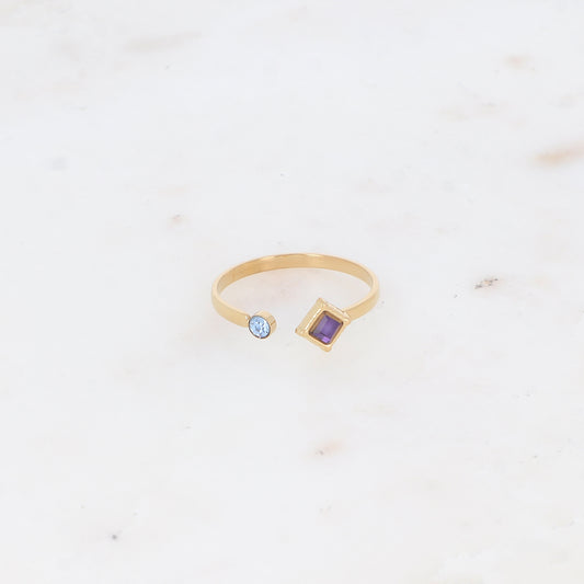 Bague avec deux oxyde de zirconium