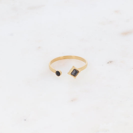 Bague avec deux oxyde de zirconium
